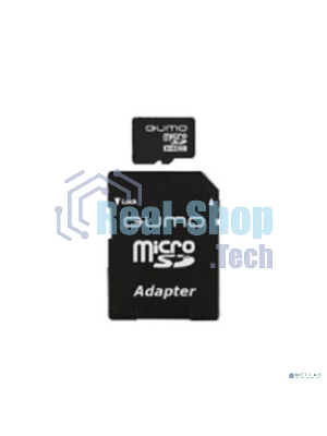 Флеш карта QUMO MicroSDHC 8GB Сlass 10 UHS-I, 3.0 , адаптер в комплекте SD, черно-красная картонная упаковка