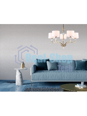 Люстра Ambrella light LH71131/5 BS/WH латунь/белый E14/5 max 40W D660*880