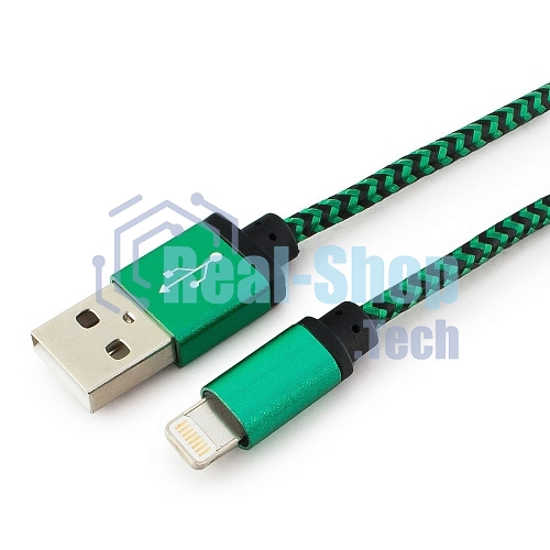 Кабель Gembird USB 2.0 Cablexpert AM/Lightning 8P, 1м, нейлоновая оплетка, алюминиевые разъемы, зеленый, пакет