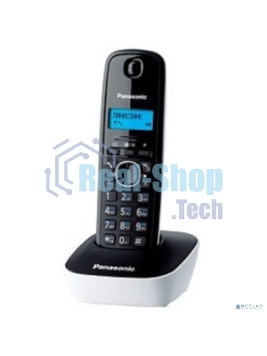 Телефон беспроводной (DECT) Panasonic KX-TG1611RUW (белый) АОН, Caller ID,12 мелодий звонка,подсветка дисплея,поиск трубки