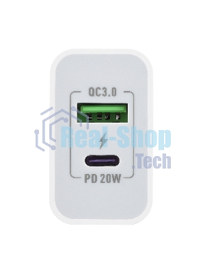 Сетевое зарядное устройство GOPOWER 1USB+1TYPE-C 20W QC3.0 00-00028401 WHITE