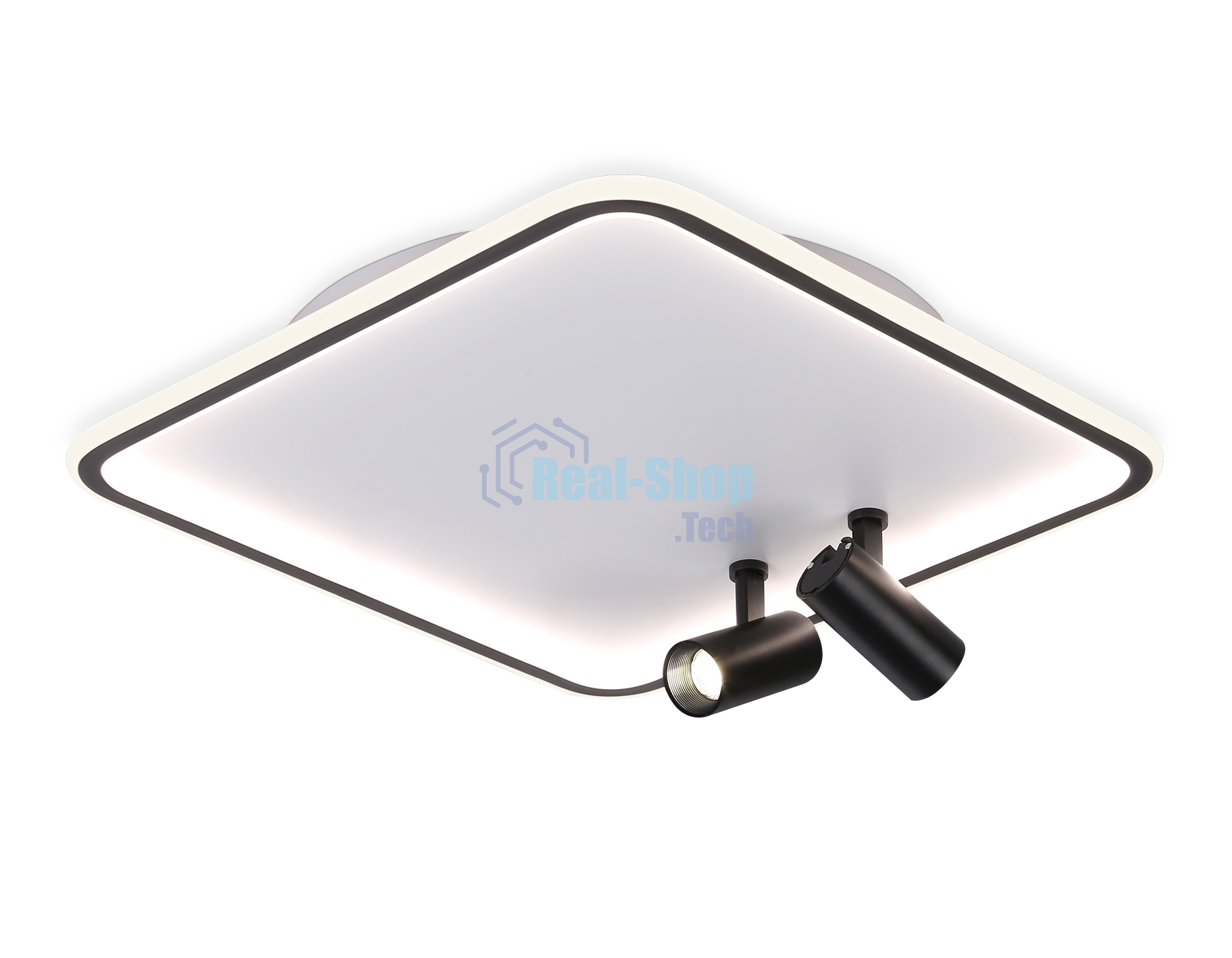 Светильник Ambrella light FL5115/1+2 WH/BK белый/черный 97W 3000K-6400K 480*480*130 (ПДУ ИК)