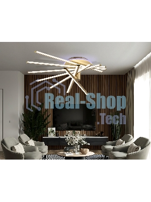 Потолочный светодиодный светильник Ambrella light FL6244 GD золото 125W 3000K-6400K+RGB 900*750*230 (ПДУ ИК)