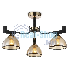 Светильник Ambrella light TR9098/3 BK/GD/TI черный/золото/янтарь E27*3 max 40W D600*316
