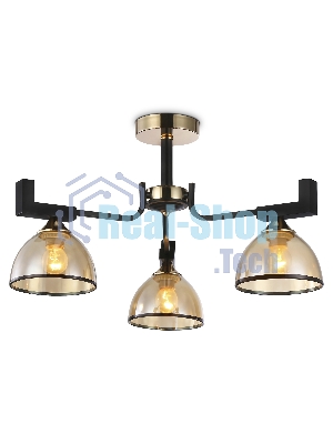 Светильник Ambrella light TR9098/3 BK/GD/TI черный/золото/янтарь E27*3 max 40W D600*316