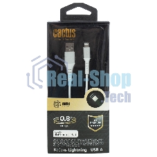Кабель Cactus CS-LG.USB.A-0.8 USB (m)-Lightning (m) 0.8м белый блистер