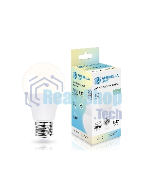 Лампа светодиодная 602004 LED A60 20W IC E27 4000K 175-265V