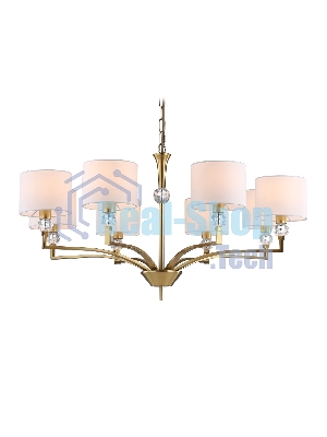 Люстра Ambrella light LH71133/8 BS/WH латунь/белый E14/8 max 40W D840*880