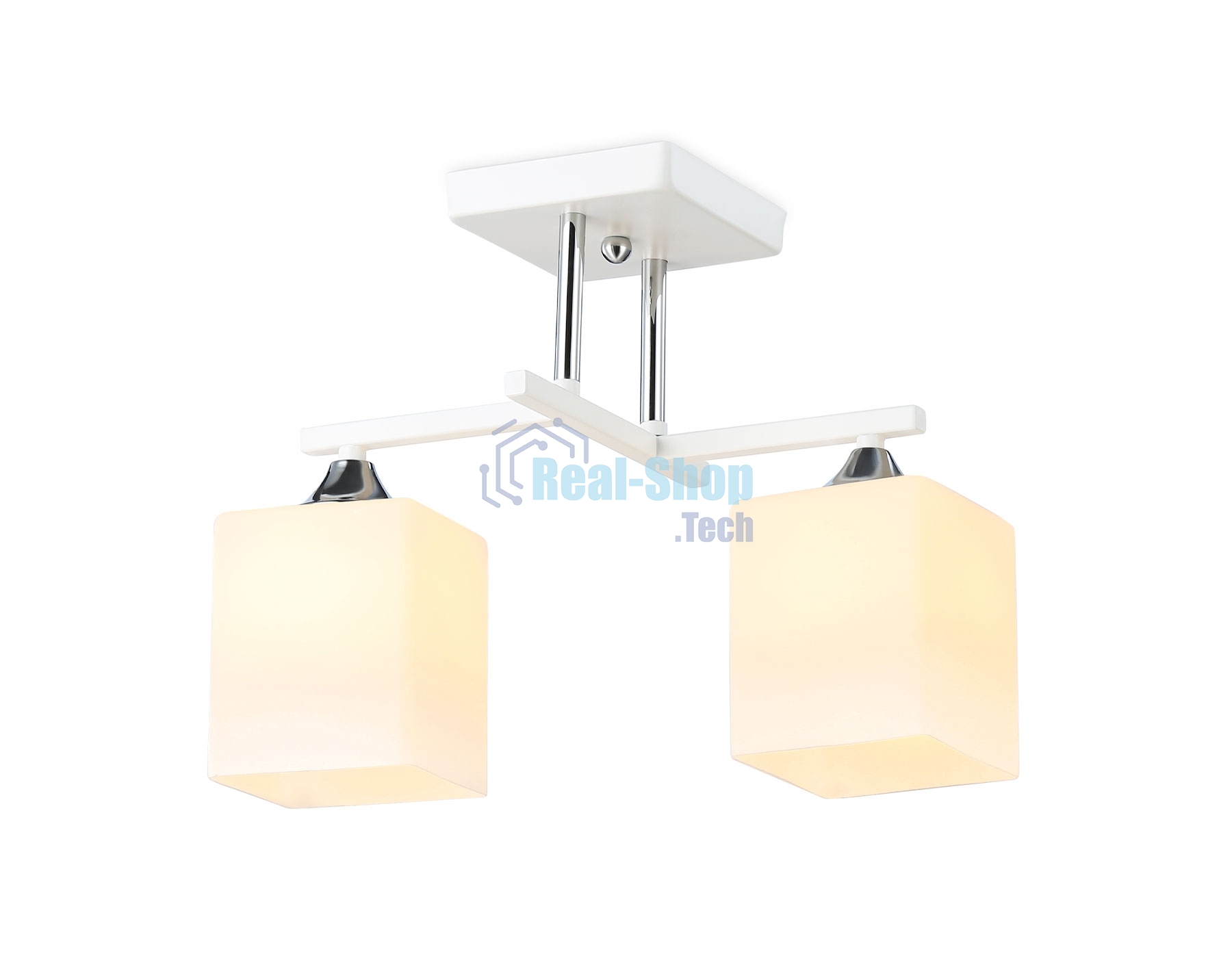 Светильник Ambrella light TR303111/2 WH/CH/FR белый/хром/белый матовый E27/2 max 40W 360*190*290