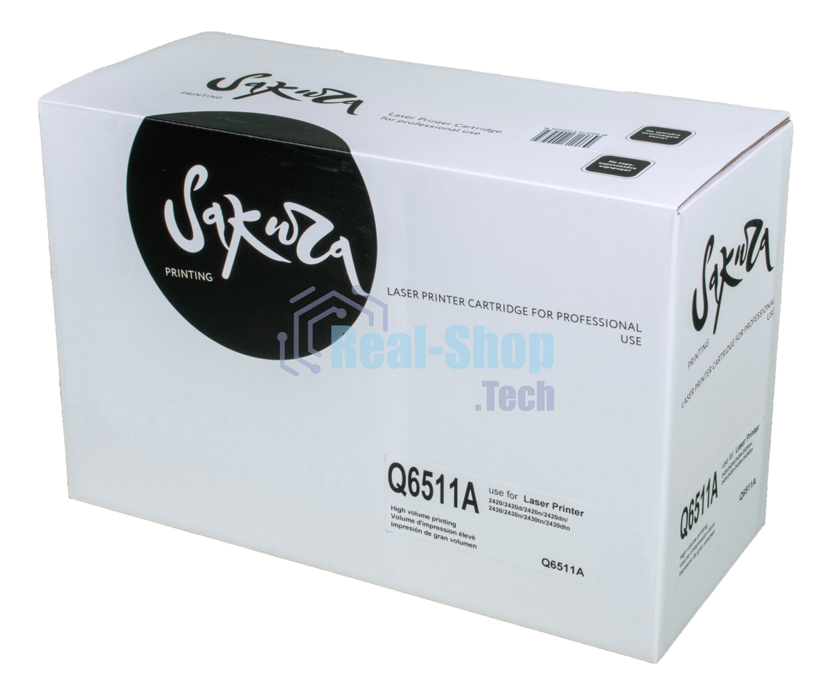 Картридж лазерный Sakura Q6511A для HP LaserJet 2410/2410n/2420/2420n/2420d/2420dn/2430/2430n/2430t/2430tn, черный, 6000 к.