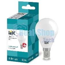 Лампа светодиодная IEK LLE-G45-5-230-40-E14 ECO G45 5Вт шар 4000К белый E14 450 лм 230-240В