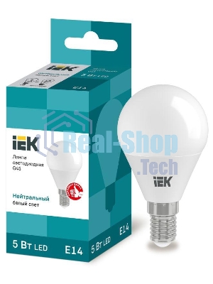Лампа светодиодная IEK LLE-G45-5-230-40-E14 ECO G45 5Вт шар 4000К белый E14 450 лм 230-240В