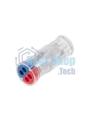 Экспресс-клемма Rexant СМК 2273-2x2R проходная разъемная 2 полюса 2х2-проводная 0,5-2,5 мм² (50 шт/уп)