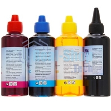 Чернила NVPrint для аппаратов Epson, комплект 4 цвета (пигментные Bk + водные C,M,Y) по 100 мл