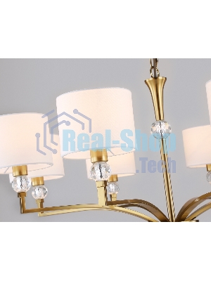 Люстра Ambrella light LH71133/8 BS/WH латунь/белый E14/8 max 40W D840*880