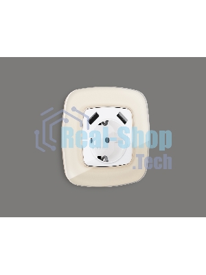 Лицевая панель OMEGA (Белый глянец) для электрической розетки с/з со шторками 2USB A+A QUANT OP1090