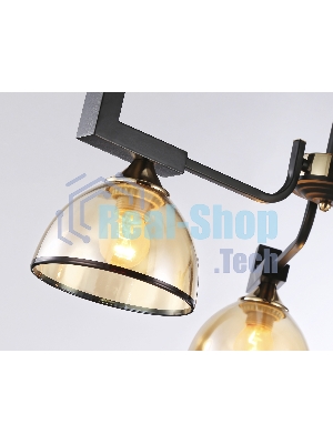 Светильник Ambrella light TR9098/3 BK/GD/TI черный/золото/янтарь E27*3 max 40W D600*316