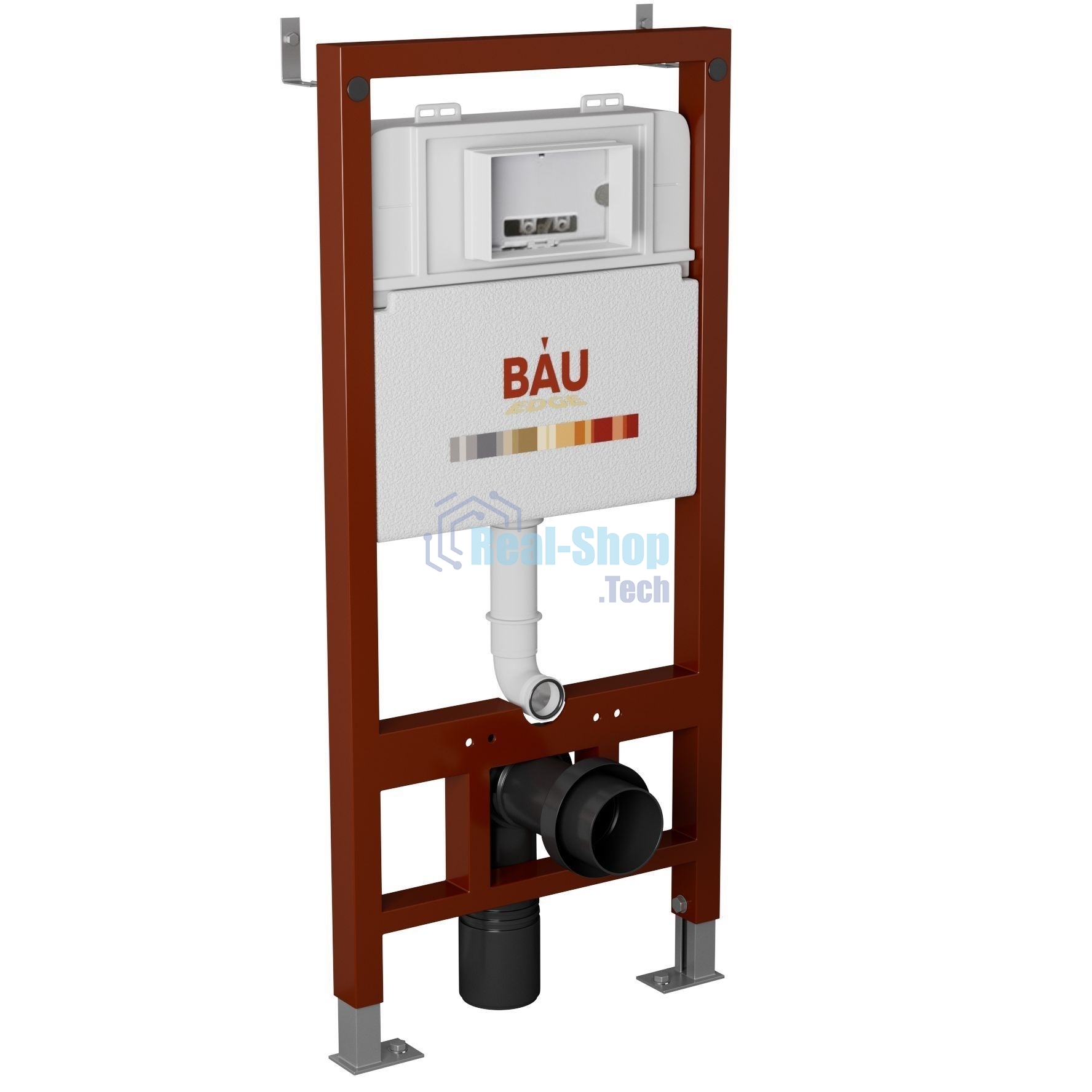 Инсталляция BAU PRO для подвесного унитаза, клавиша смыва BASIC, хром