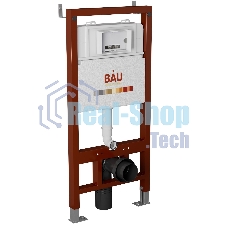 Инсталляция BAU PRO для подвесного унитаза, клавиша смыва BASIC, хром