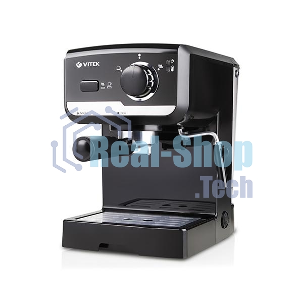 Кофеварка рожковая Vitek VT-1502 черный, исп. кофе - молотый, 1.5 л, 1050 Вт, 15 Бар.