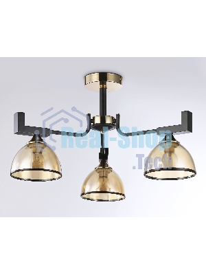 Светильник Ambrella light TR9098/3 BK/GD/TI черный/золото/янтарь E27*3 max 40W D600*316