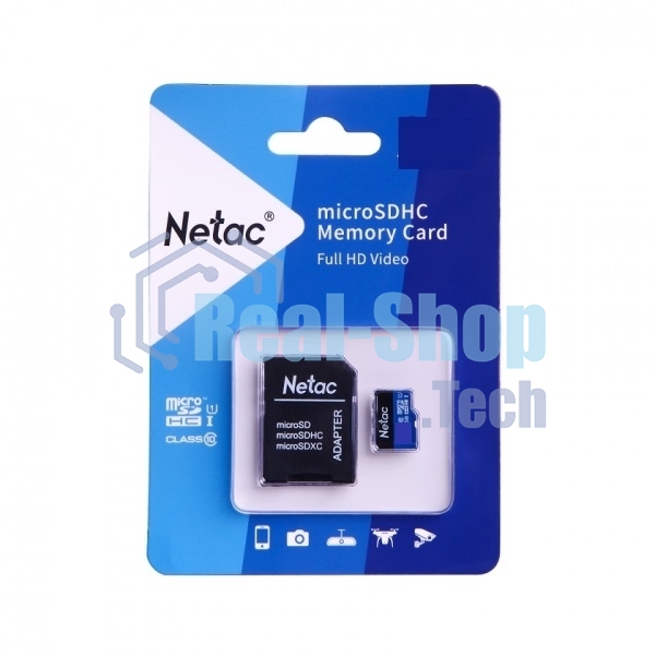 Флеш карта MicroSDXC 128Gb Netac Class 10 UHS-I U1 P500 Standart + адаптер NT02P500STN-128G-R