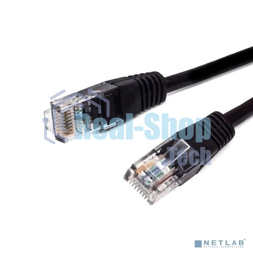 Кабель патч-корд, Filum FL-U5-2M-BK U/UTP 5e cat. 2м, 26AWG(7x0.16 мм), омедненный алюминий (CCA), PVC, чёрный