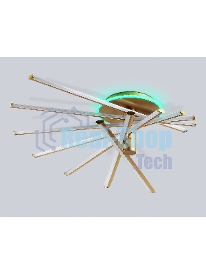 Потолочный светодиодный светильник Ambrella light FL6244 GD золото 125W 3000K-6400K+RGB 900*750*230 (ПДУ ИК)