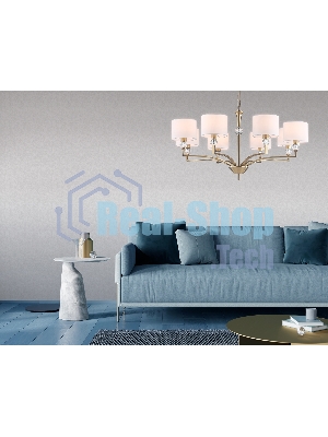 Люстра Ambrella light LH71133/8 BS/WH латунь/белый E14/8 max 40W D840*880