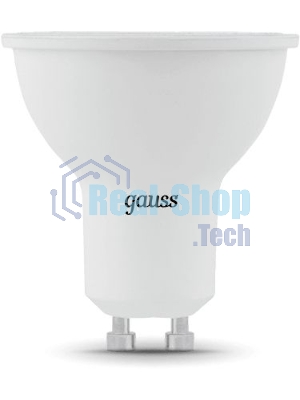 Лампа светодиодная Gauss черный 5Вт цок.: GU10 рефлек. 220B 4100K св. свеч. бел. ней. MR16 (упак.: 10 шт)