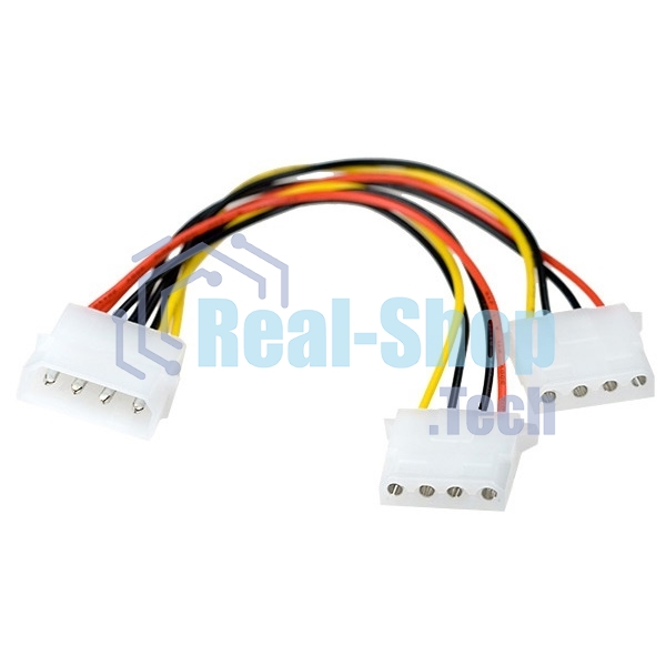 Разветвитель питания IDE-устройств Molex (IDE) в 2*Molex (IDE), 15 см ExeGate