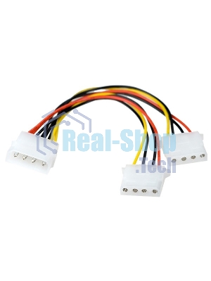 Разветвитель питания IDE-устройств Molex (IDE) в 2*Molex (IDE), 15 см ExeGate