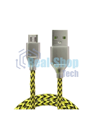 Кабель USB ACD-Titan Type-C ~ USB-A Нейлон, 1м, желто-черный