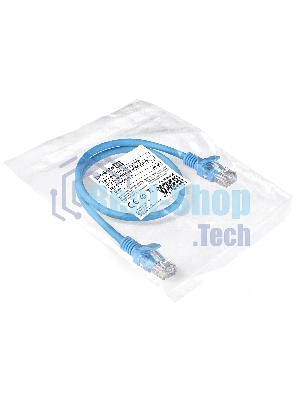 Патч-корд ExeGate EX286380RUS UTP-RJ45-RJ45-5e-0,5M-LSZH-BL, UTP, cat.5e, LSZH, 0.5м, синий