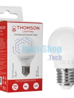 Лампа cветодиодная LED Thomson TH-B2300 E27, груша, 5Вт, 6500К, белый холодный, 1 шт.