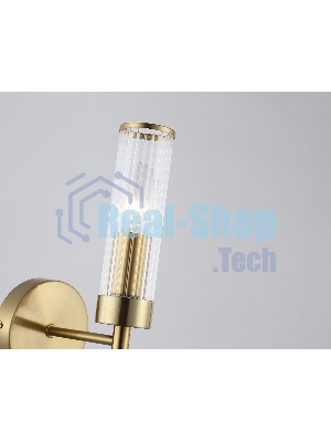 Настенный светильник Ambrella light LH55164 BS/CL латунь/прозрачный E14 max 40W 155*100*245