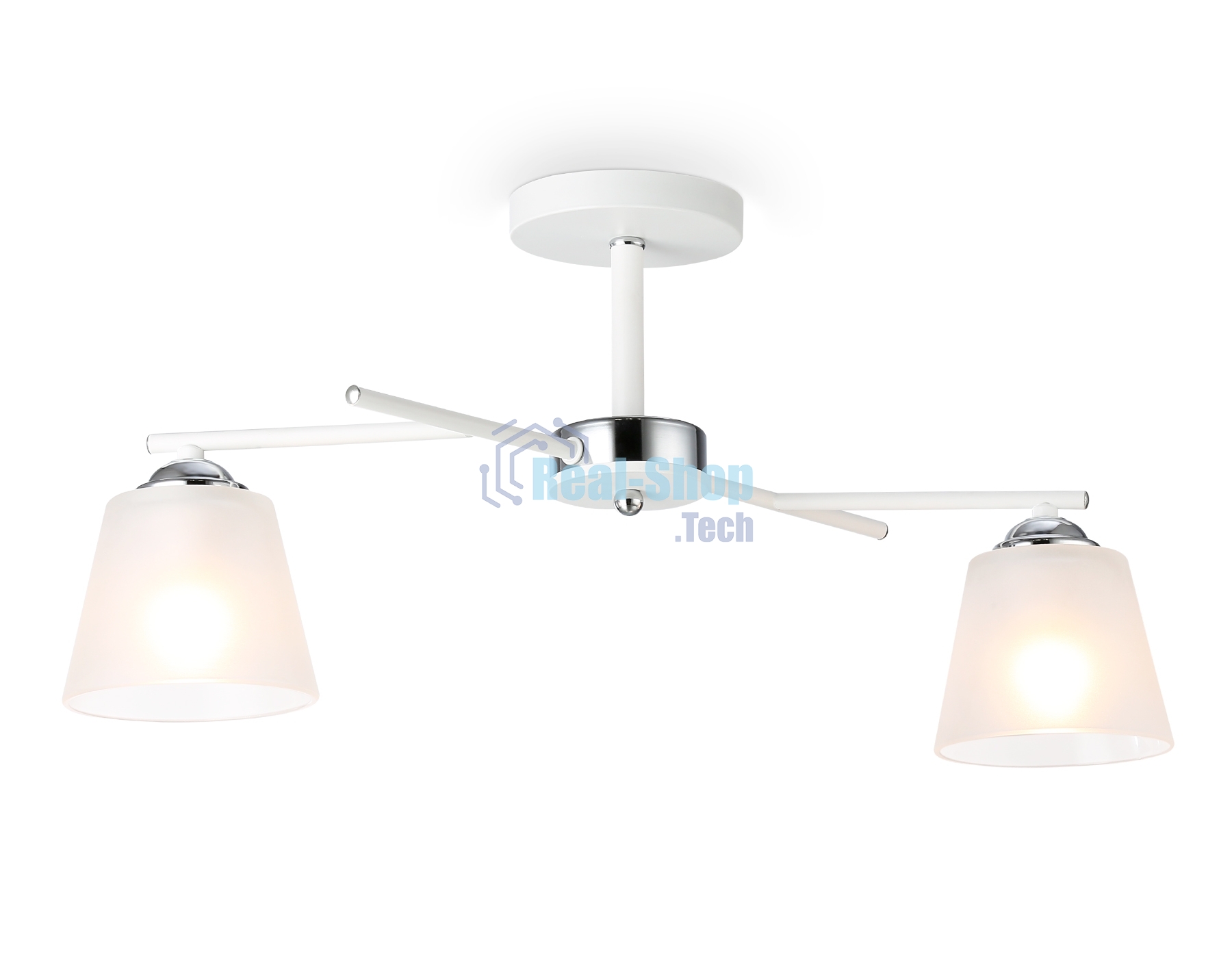 Светильник Ambrella light TR303201/2 WH/CH/FR белый/хром/белый матовый E27*2 max 60W 470*370*260