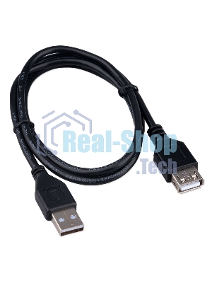 Кабель-удлинитель USB2.0 Cablexpert CCP-USB2-AMAF-1M, AM/AF, медь, двойн.экран, Pro, 1м, черный, пакет