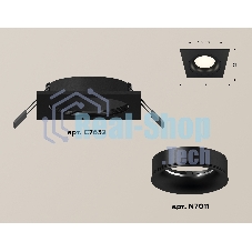 Комплект встраиваемого светильника Ambrella light XC7632002 SBK/PBK черный песок/черный полированный MR16 GU5.3 (C7632, N7011)