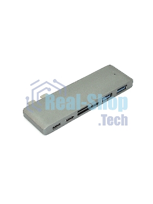 Адаптер сдвоенный Type-C на USB 3.0*2 + Type-C* 2 + SD/TF для MacBook, серый