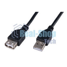Кабель-удлинитель USB2.0 Cablexpert CCP-USB2-AMAF-1M, AM/AF, медь, двойн.экран, Pro, 1м, черный, пакет