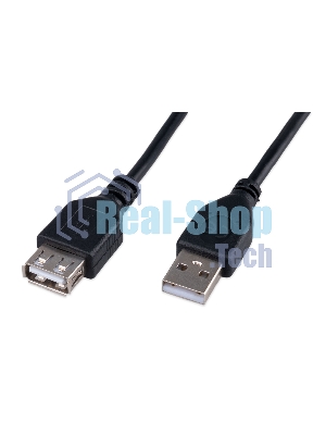Кабель-удлинитель USB2.0 Cablexpert CCP-USB2-AMAF-1M, AM/AF, медь, двойн.экран, Pro, 1м, черный, пакет