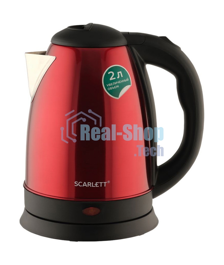 Чайник электрический Scarlett SC-EK21S76 2 л, 1800 Вт, красный (корпус: нержавеющая сталь)