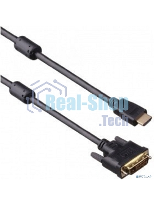 Кабель HDMI-DVI ExeGate EX-CC-HDMIM-DVIM-1.8 (19M/25M, dual link, 2 фильтра, 1,8м, позолоченные контакты)