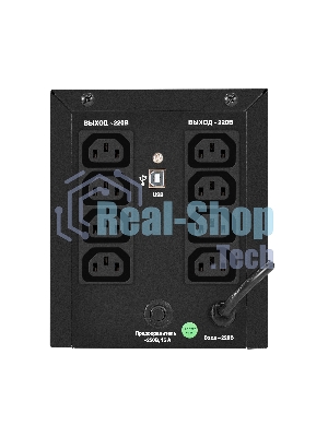 Источник бесперебойного питания ExeGate Power NB-2200.LED.AVR.8C13.USB (2200VA/1300W, LED, AVR, 8*C13, USB, батарея 12V 9Ah - 2 шт., металлический корпус, Black)