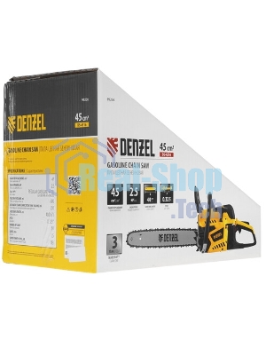 Пила цепная бензиновая Denzel DS-4516, шина 40 см, 45 см 3, 2,5 л.с., шаг 0,325, паз 1,5 мм, 64 зв