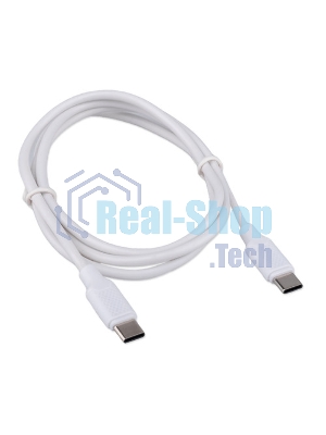 Кабель USB2.0 Cablexpert CC-USB2-CMCM-60-1M-W, Type-C/Type-C, 3А, 60Вт, PD/QC3.0, медь, 1м, белый, пакет