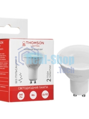 Лампа cветодиодная LED Thomson TH-B2328 GU10, полусфера, 10Вт, 6500К, белый холодный, 1 шт.