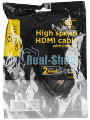 Кабель Cablexpert HDMI CC-HDMI4-15, 19M/19M, v2.0, медь, позол.разъемы, экран, 4.5м, черный, пакет