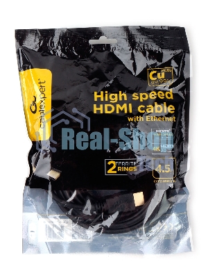 Кабель HDMI Cablexpert CCF2-HDMI4-15, 19M/19M, v2.0, медь, позол.разъем, экран, 2 фер.кольца, 4.5м, черный, пакет